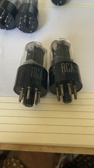 Matched Pair 12SN7 GT Black Plates D Getters RCA Nos