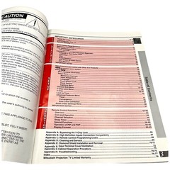 Mitsubishi Projection TV Owners Manual Models VS-A50 WT-A42 WS-A48 WS-A55 WS-A65