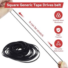 Assorted 50PCS Square Rubber Belts for Cassette Machines 40-135MM Range