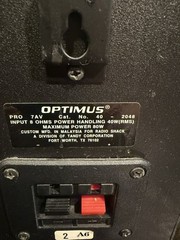 Optimus Pro 7AV Speakers RadioShack 40-2048 Black Metal Minimus 7 Bookshelf Pair
