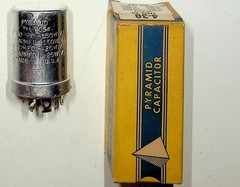 Pyramid Vintage Capacitor TM-4054 TMQ-20 Silver Tone Electronic Component NOS