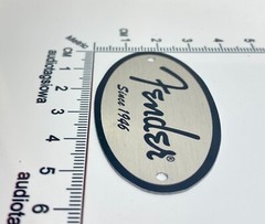 Fender Spaghetti Logo for Interior Case Badge Custom Made Silver Aluminum 1946