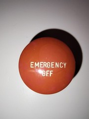 Mushroom Top Emergency Off Switch/Punch Button – Allen-Bradley – Vintage Cool!