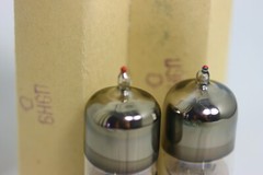 NOS 6N6P 6H6N USSR MILITARY RED-TIP Matched PAIR GOLD GRID TUBES