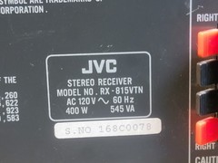 JVC RX-815V VTN Stereo Receiver Digital Acoustic Process System, No Remote