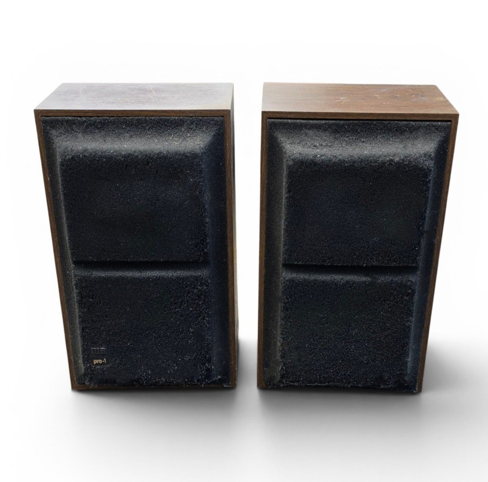 Vintage Micro-Acoustics MA Pro-1 Speakers Pair Walnut Hi-Fi Multi Tweeter USA