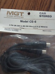 Rare Vintage Car Stereo Cord Model Cs-6, 5 pin. 6.6 feet. -Brand New-SHIPS N 24