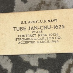 Stromberg-Carlson JAN-CNU-1625 VT-136 1625 Vacuum Tube Electron Tube