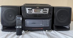 JVC PC-XC11 CD Boom Box – AM/FM – Dual Cassette – 3 Disc Changer w/ Remote