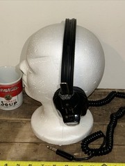 Vintage Aviator Style Stereo Headphones Original Earpieces & Chord Made in Japan