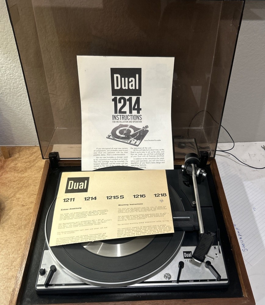 Vintage Dual 1214 Turntable United Audio Wood Base. For Parts/Repair.