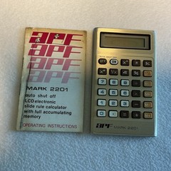Vintage APF Mark 2201 LCD Electronic Slide Rule Calculator w/ Manual Taiwan Ok