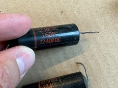 2 Vintage Sprague Black Beauty .22 uf 400v Capacitors 160P TEST GREAT low leak