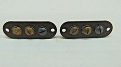 NOS 1940 Vintage 3 Terminal Phenolic Antenna or Speaker Screw Strip set of 2