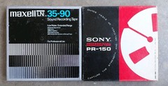 ​2 Vintage 7 Inch Reel to Reel Tapes Maxell LN 35-90 Sony PR-150 Open Reel Media
