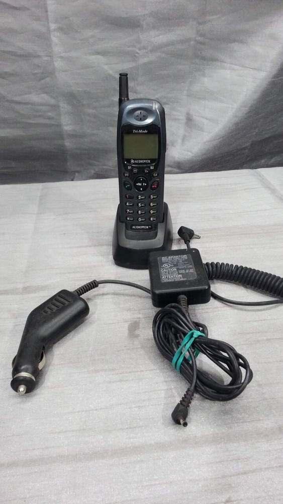 Audiovox Cell Phone Tri-Mode CDM-9000 with Desk Cradle and 2 Chargers Tested