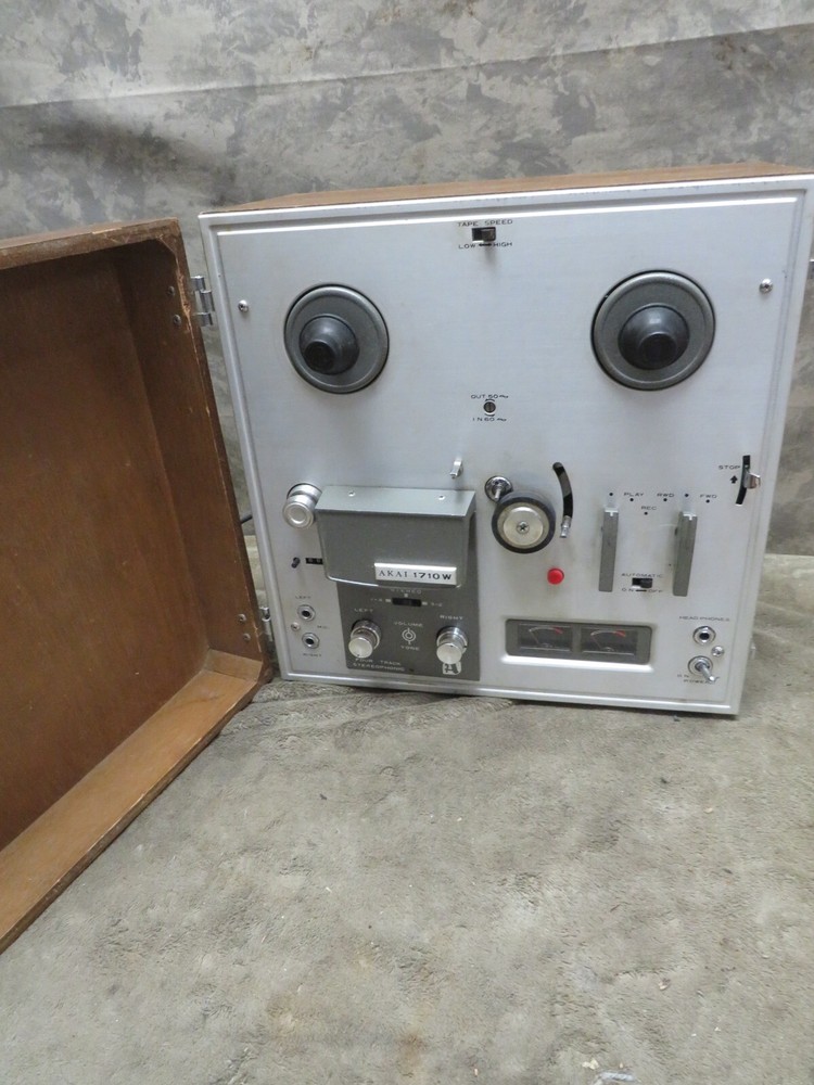 Vintage TUBE Audiophile AKAI 1710W Reel to Reel Tape Player Recorder Wood Cab