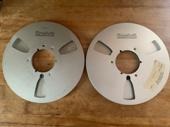 Two Metal scotch 10 1/2″ reel to reels