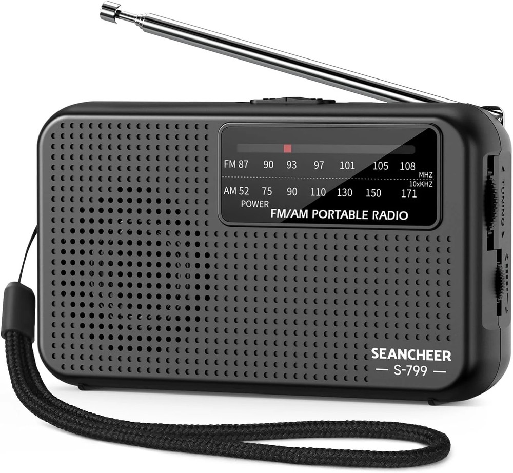 Small Mini AM FM Radio 2.7oz Lightweight Pocket Transistor Radio Antenna Lanyard