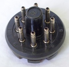 Amphenol Black 8-pin Octal Plug Vintage New Old Stock NOS USA