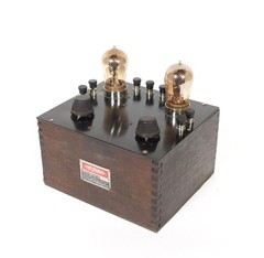 1922 Telmaco BR Radio & Matching BA Amplifier w/Good Tipped Amber Glass Tubes
