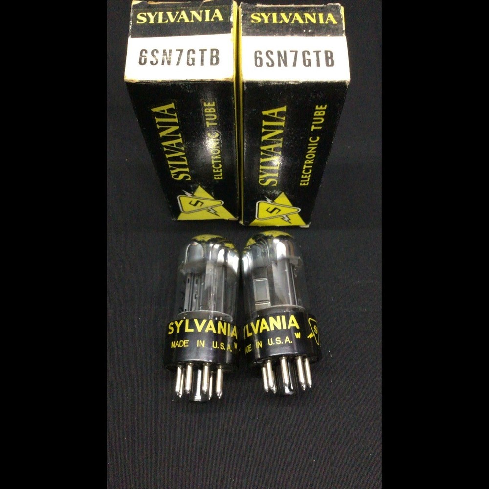 MATCHED PAIR SYLVANIA Chrome Dome 6SN7GTB Vintage Vacuum Tubes TESTED H.9151
