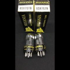 MATCHED PAIR SYLVANIA Chrome Dome 6SN7GTB Vintage Vacuum Tubes TESTED H.9151
