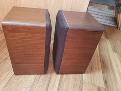 Vintage Realistic Minimus 7W Stereo Speakers JAPAN 8Ohms 40W Brown Wood 40-2039B
