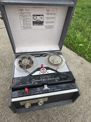Vintage Webcor Compact Deluxe Reel-to-Reel Tape Recorder EP2302-1A-WORKING W/MIC