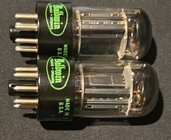 SYLVANIA 6SN7 GTB TUBE 1959 CHROME TOPPED HALO BLACK PLATES MATCHING SET