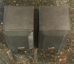 Optimus Pro 7AV Speakers RadioShack 40-2048 Black Metal Minimus 7 Bookshelf Pair