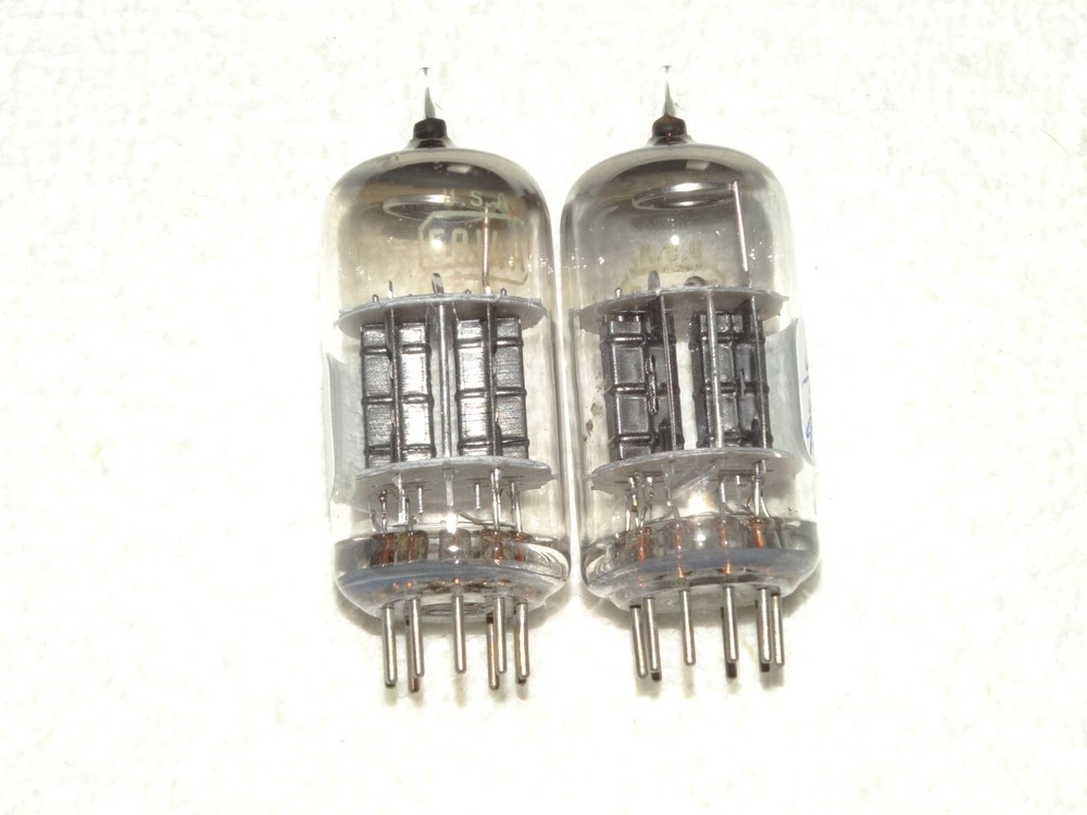 2 x 5814A (12AU7) RCA Tubes*Very Strong Matched*Mica-Black-O*Command Type* #10