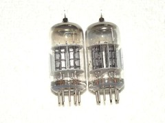 2 x 5814A (12AU7) RCA Tubes*Very Strong Matched*Mica-Black-O*Command Type* #10