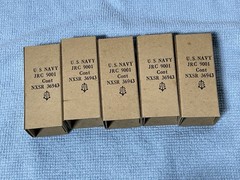10 NOS RCA JRC 9001 Vacuum Tubes Black Plate Square Getter WW2 Box Dated 1945