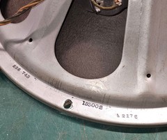 Magnavox 15″ Field Coil Speaker 150 Ohm FC / 16 Ohm VC Tested 155Ω/11.3Ω 583002