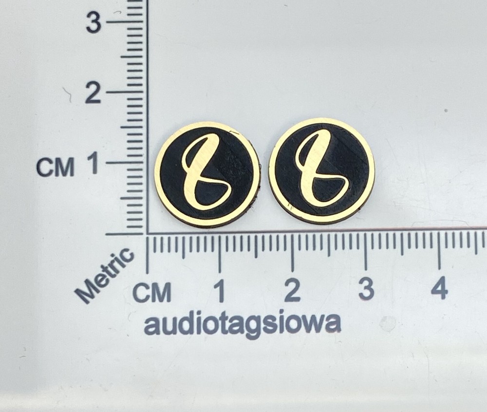 Infinity Infinitesimal Speaker Badge Logo Custom Made Incised Acrylic PAIR