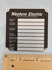 VTG Western Electric Blank Name Plate Badge NOS 2-5/8″ x 2-5/8″