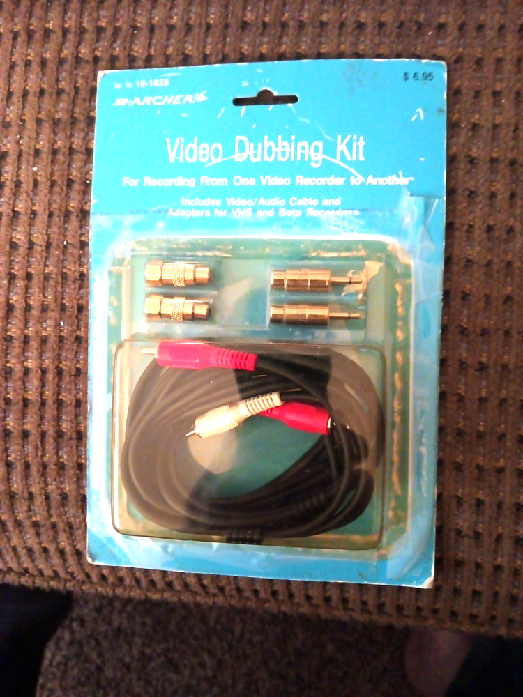 ARCHER Radio Shack Vtg 15-1525 Video Dubbing Kit VHS Beta VCR Cable Adapters Opn