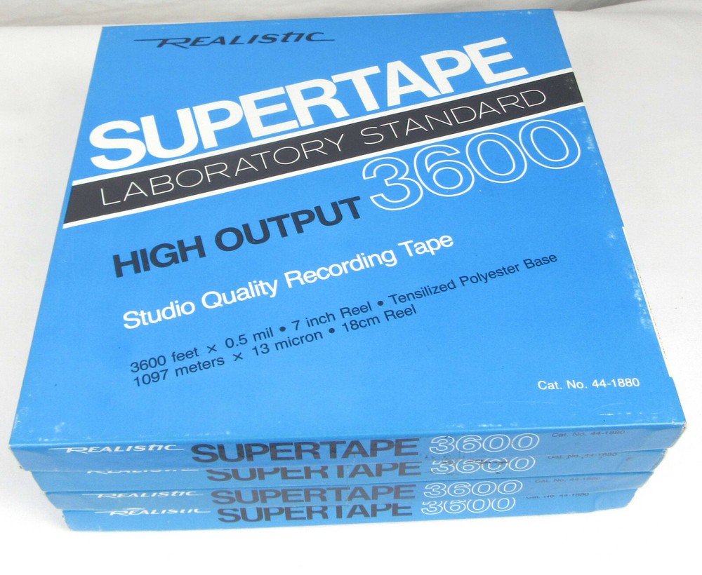 Realistic Super Tape 3600 Reel and Box 1/4 x 7in, Set of 4 – NOS, Free Shipping
