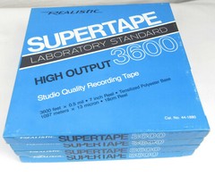 Realistic Super Tape 3600 Reel and Box 1/4 x 7in, Set of 4 – NOS, Free Shipping