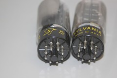 2 1959 NOS NIB MATCHED, BAL 5AS4A 5U4GB Tube Sylvania Black Pl Tested 105% 539B
