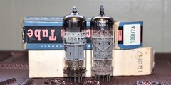 HITACHI 12BH7 TIGHT MATCH PAIR GRAY PLATE NOS++ NIB MINTY VINTAGE 1960’S
