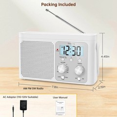 DreamSky AM FM Radio Portable – Shortwave Radio Battery Powered or Plug in Wall