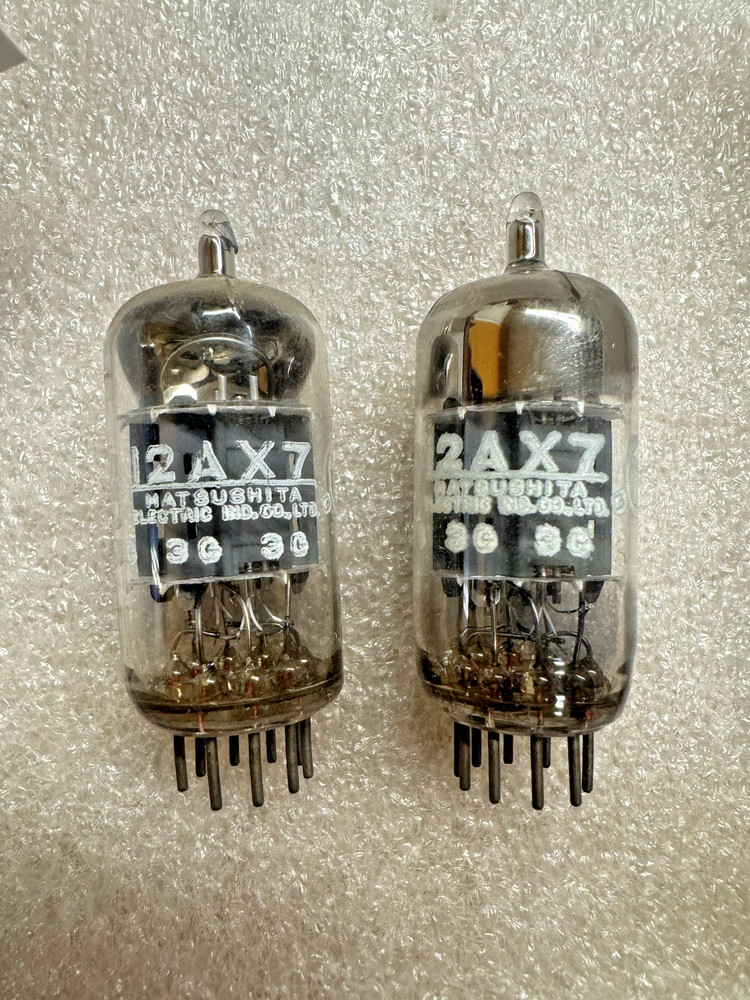 Matsushita Electric Co. 12AX7 Matching Pair Preamp Tubes ‘Mullard Japan’ 3G