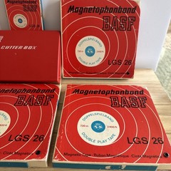 5 BASF Reel To Reel Tapes 2400 Ft With Cutter Box For Reel Tape West Germany