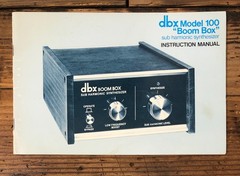 DBX Model 100 Sub Harmonic Synthesizer Owners / User Manual *Original*