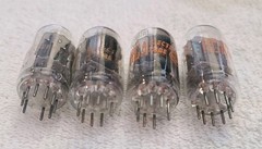 Very Strong Quad RCA 12AU7A Clear Top Grey Plate Side [] Getter