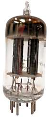 BALANCED GAIN (88.3, 88.0) SYLVANIA 12AX7 TUBE LONG BLACK PLATE GM (1357, 1357)