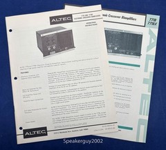 Vintage Altec Operating Instructions & Spec Sheet / 771B 771BX Biamplifiers
