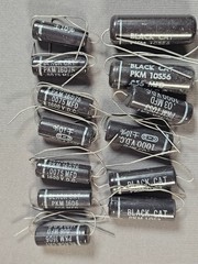 Lot of 13 Cornell Dubilier Black Cat Capacitors, 4 values NOS